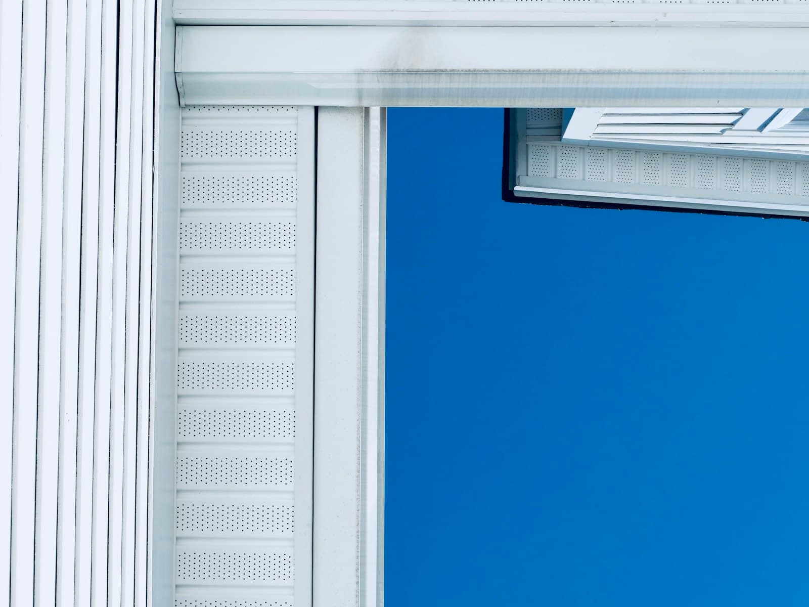 Close-up of white siding